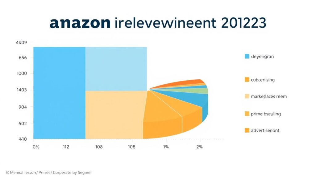 Amazon revenue breakdown by segment showing AWS, marketplace fees, retail, advertising and Prime